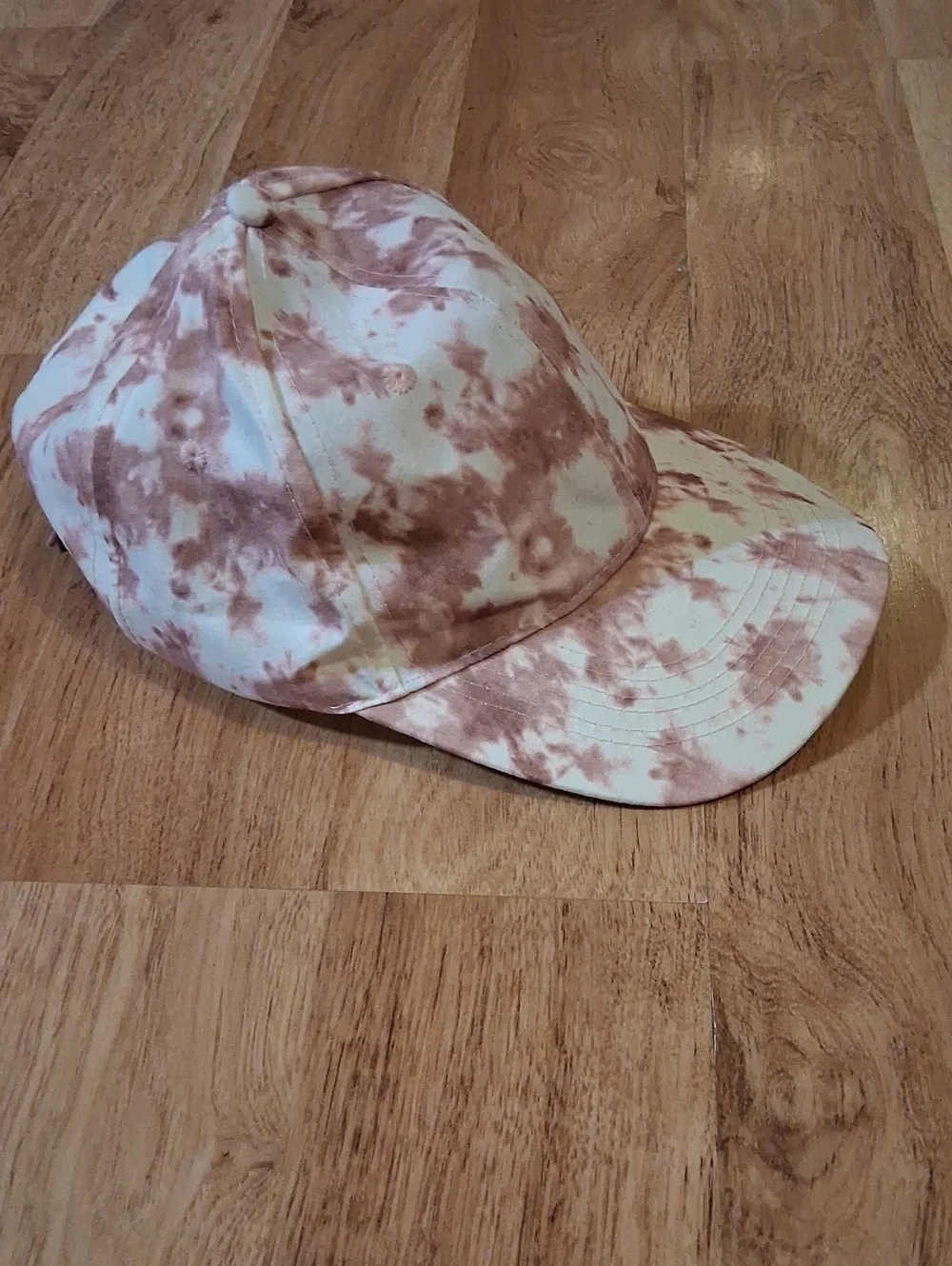 Tie-Dye Baseball Cap in Pink and Cream